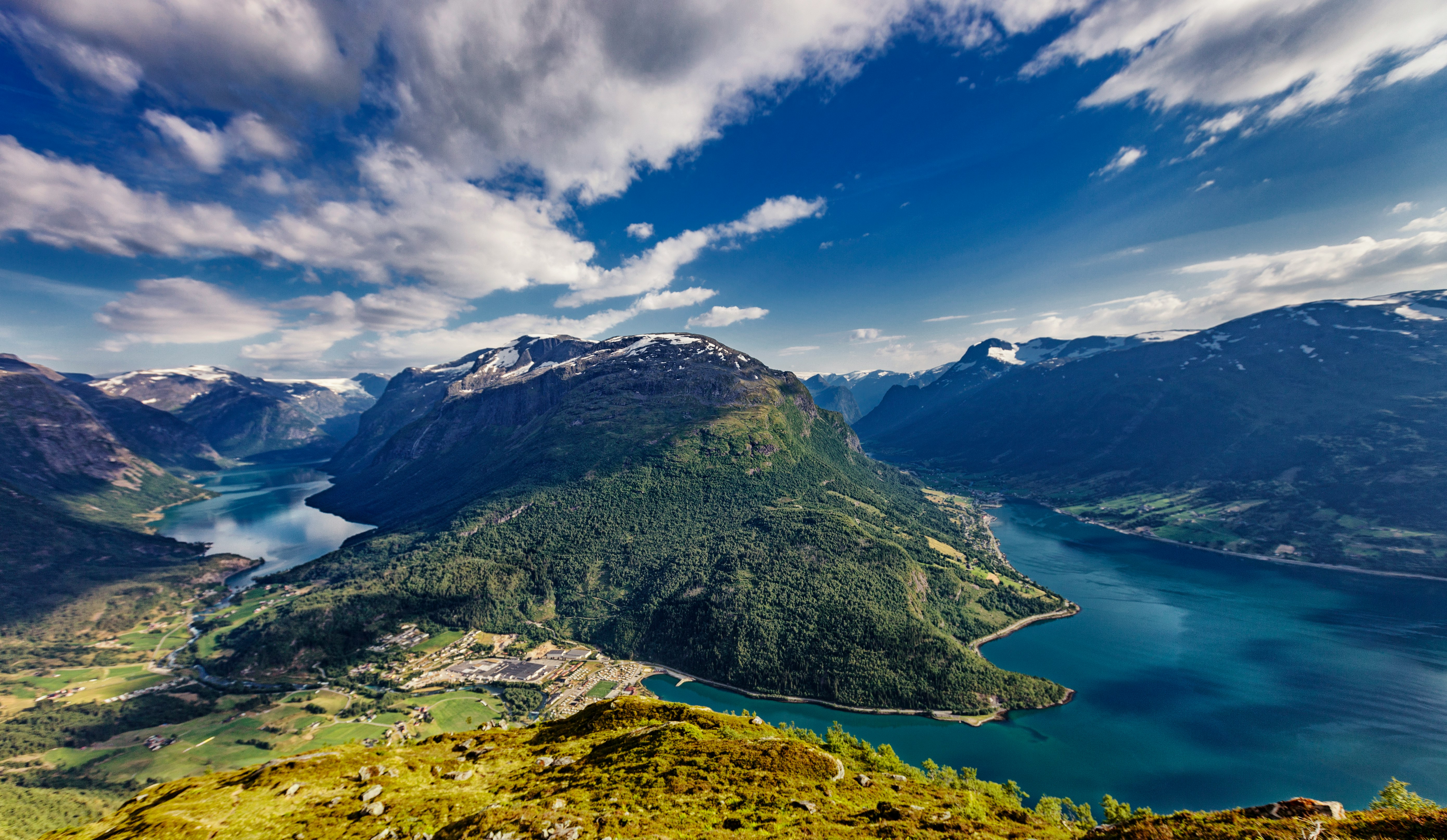 aerial photography of mountain